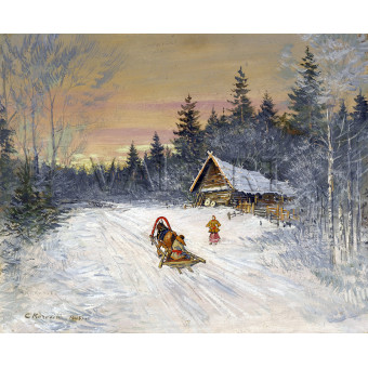 Руско село под снега (1916) – Константин Коровин